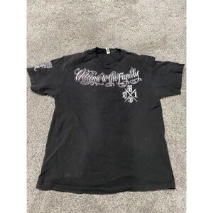T-Shirt Alstyle Mens Black Good Sacred Art Tattoo Skull Graphic Large